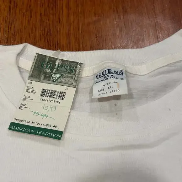 Vintage 1996 Guess Jeans USA Graphic T-Shirt Single Stitch Made in USA NWT XXL - Picture 4 of 7